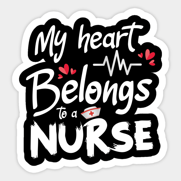 My heart belongs to a nurse Sticker by AkerArt